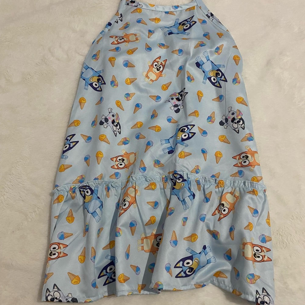 Bluey dress girl Casual Dress with Cartoon Print